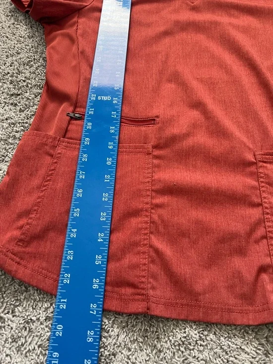 Dickies Women's Heather Clay Short Sleeve Balance V-Neck Scrubs Top - Size M - Picture 5 of 6